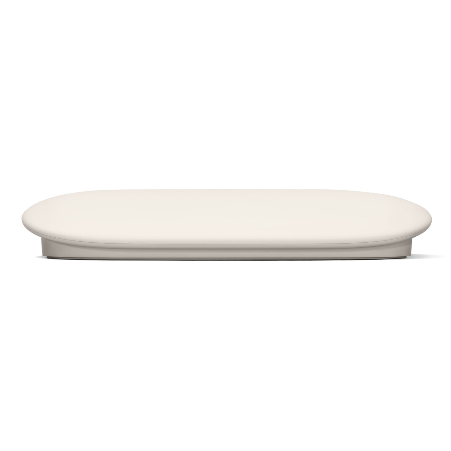 Oval hvid pad med afrundede kanter til Google TV-streamer 4K Bundle.