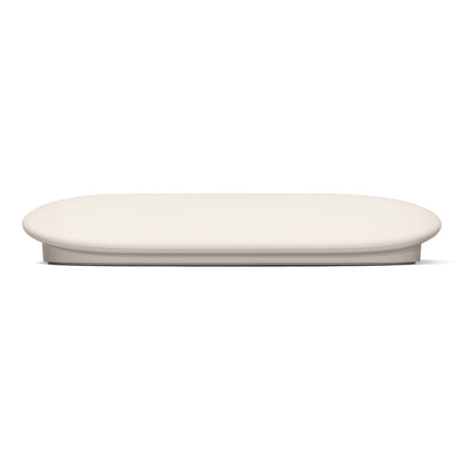 Oval hvid pad med afrundede kanter til Google TV-streamer 4K Bundle.