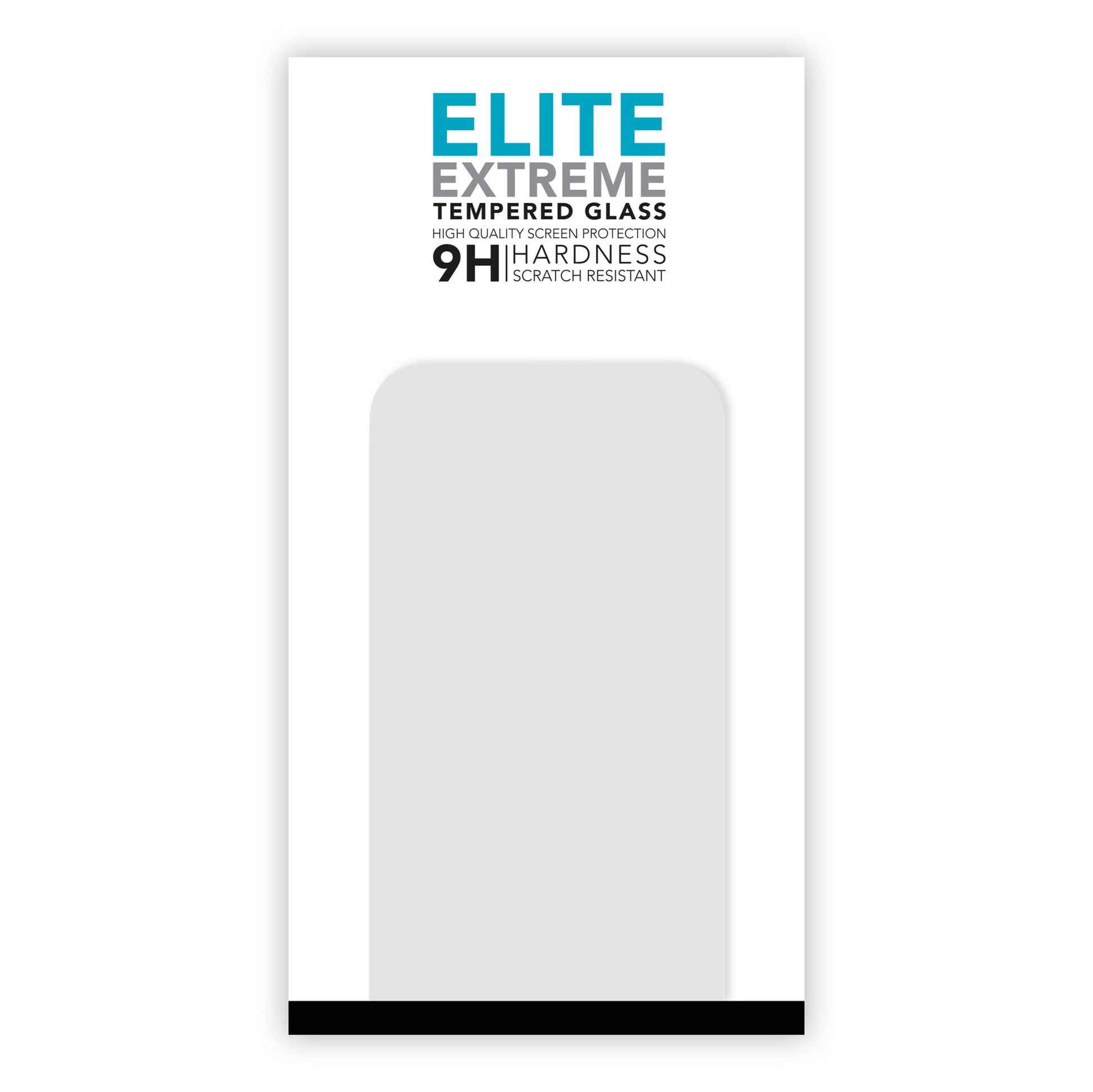 Linocell Elite Extreme skærmbeskyttelse Samsung Galaxy S22+/S23+ 9H ridsefast blå/grå tekst transparent vindue.
