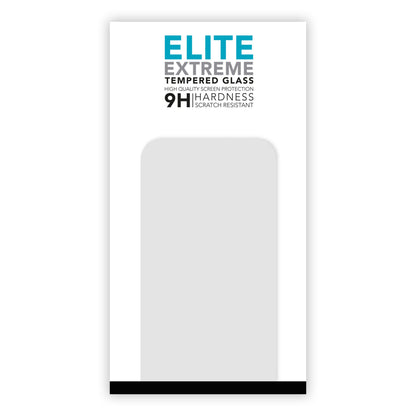 Linocell Elite Extreme skærmbeskyttelse Samsung Galaxy S22+/S23+ 9H ridsefast blå/grå tekst transparent vindue.
