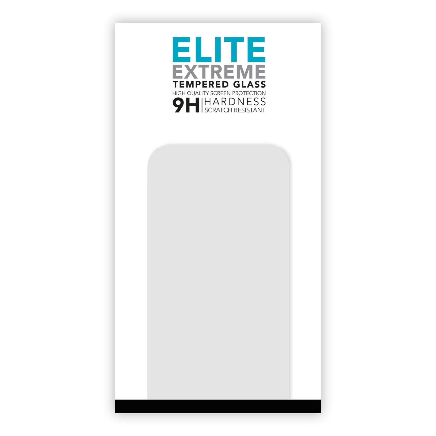 Elite Extreme skærmbeskyttelse til Samsung Galaxy S22/S23 9H hårdhed og ridsefast står på æsken i sort og blå tekst.