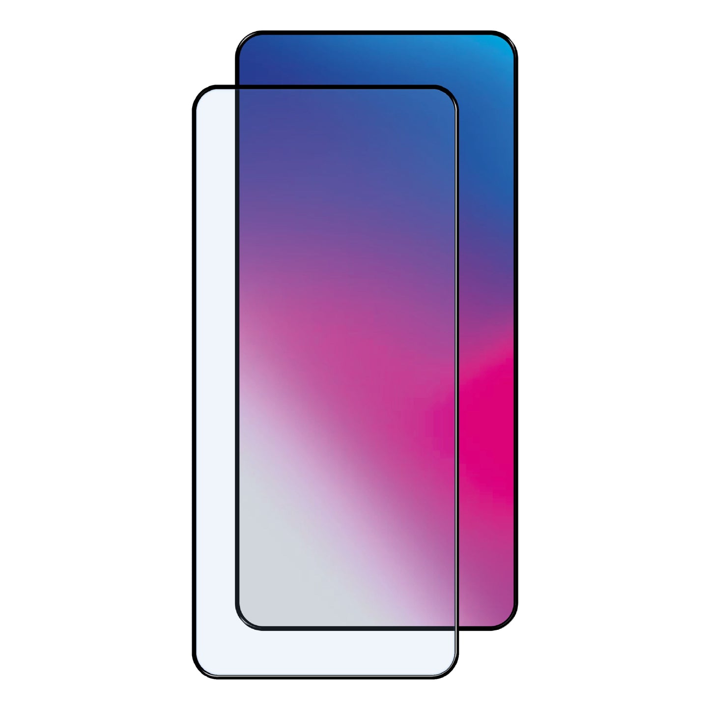 Linocell Elite Extreme Curved skærmbeskyttelse til iPhone 13 Pro Max/14 Plus foran mobil med farverig skærm.