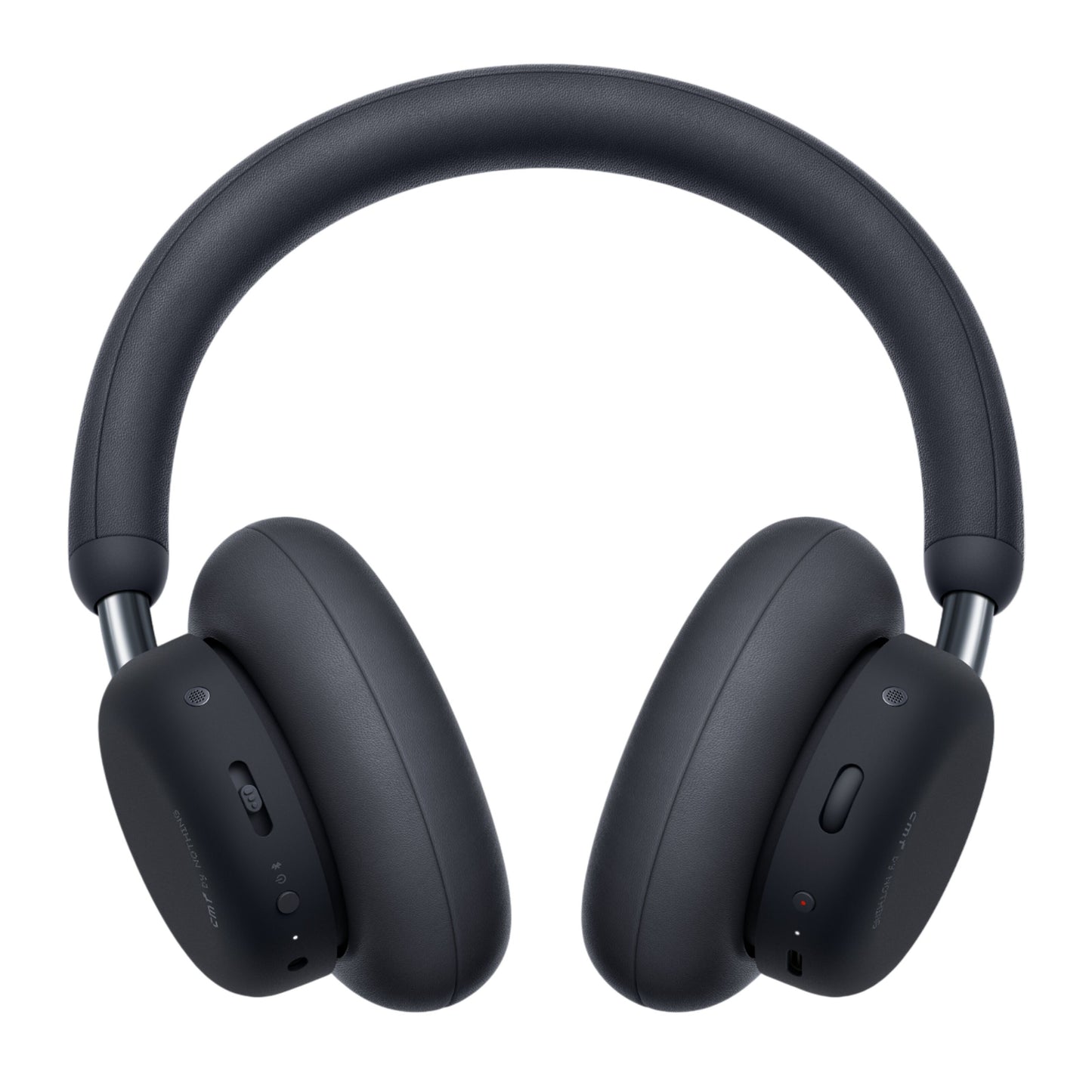 Nothing CMF Headphone Pro Hybrid ANC-hovedtelefoner mørkegrå forfra med polstrede ørepuder, knapper og opladningsport.