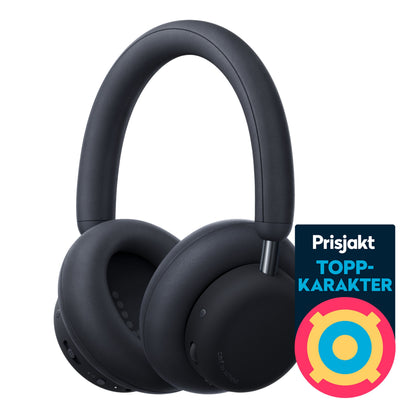 Nothing CMF Headphone Pro hybrid ANC hovedtelefoner mørkegrå med bløde ørepuder ved Prisjakt TOPP-KARAKTER badge.