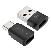 USB-datablokke 2-pak sort, USB-A han til USB-C hun og USB-C han til USB-A hun adapter, begge med metalstik.
