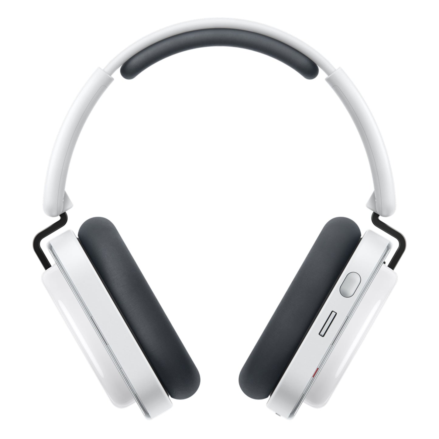 Nothing Headphone (a) trådløse over-ear høretelefoner i hvid med sorte ørepuder, hovedbånd og kontrolknapper på højre ørekop.