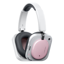 Nothing Headphone (a) trådløse over-ear høretelefoner rosa, hvidt hovedbånd, sorte ørepuder, pink ørekopper, kvadratisk design.