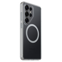 Otterbox Symmetry Clear Magnets-cover til Galaxy S26 Ultra, transparent med synligt quad-kamera og magnetisk ring.