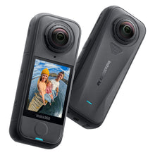 Insta360 X4 Air 8K 360-kamera startpakke, sortering, FlowState-stabilisering, dobbelte vidvinkellinser, selfie på skærm.