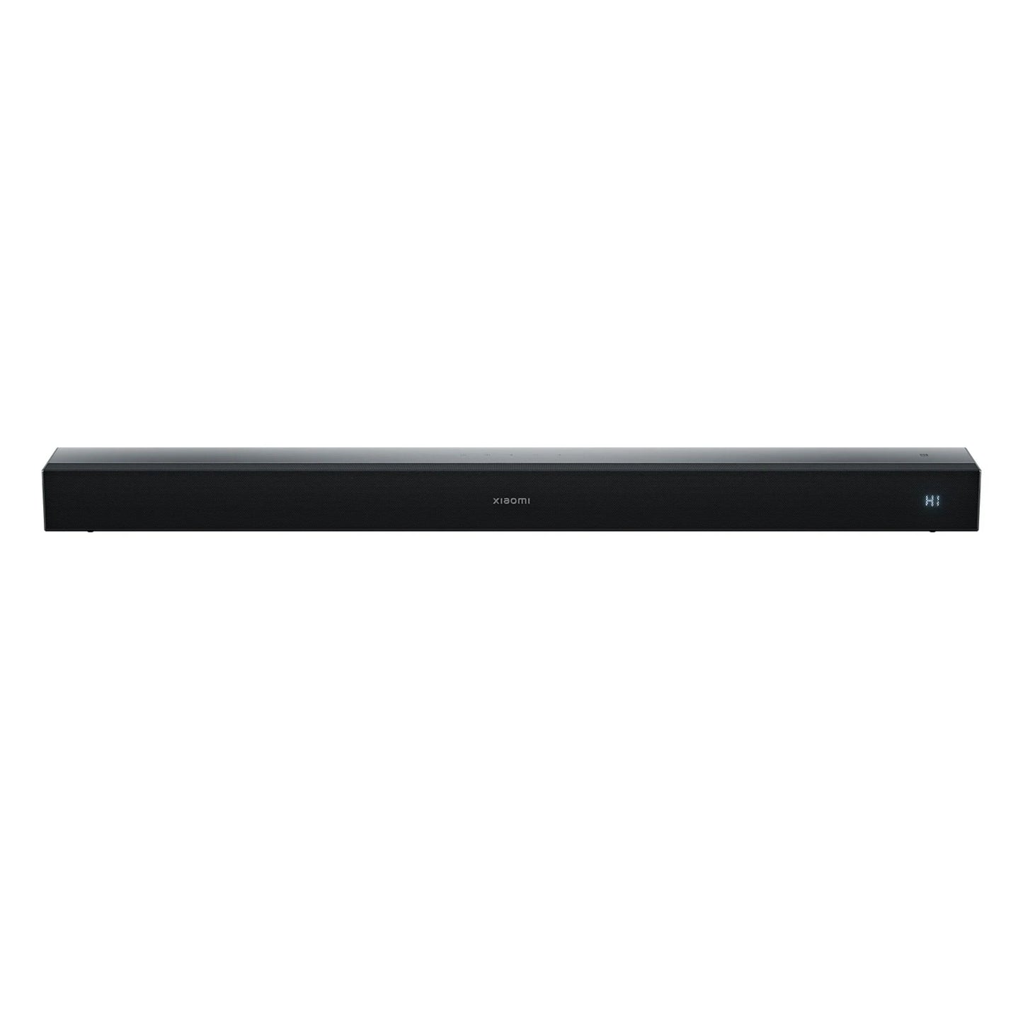 Xiaomi Soundbar Pro 2.1 ch 300W sort, stofgrill, display i højre side, centralt Xiaomi-logo, Dolby Audio, trådløs subwoofer.