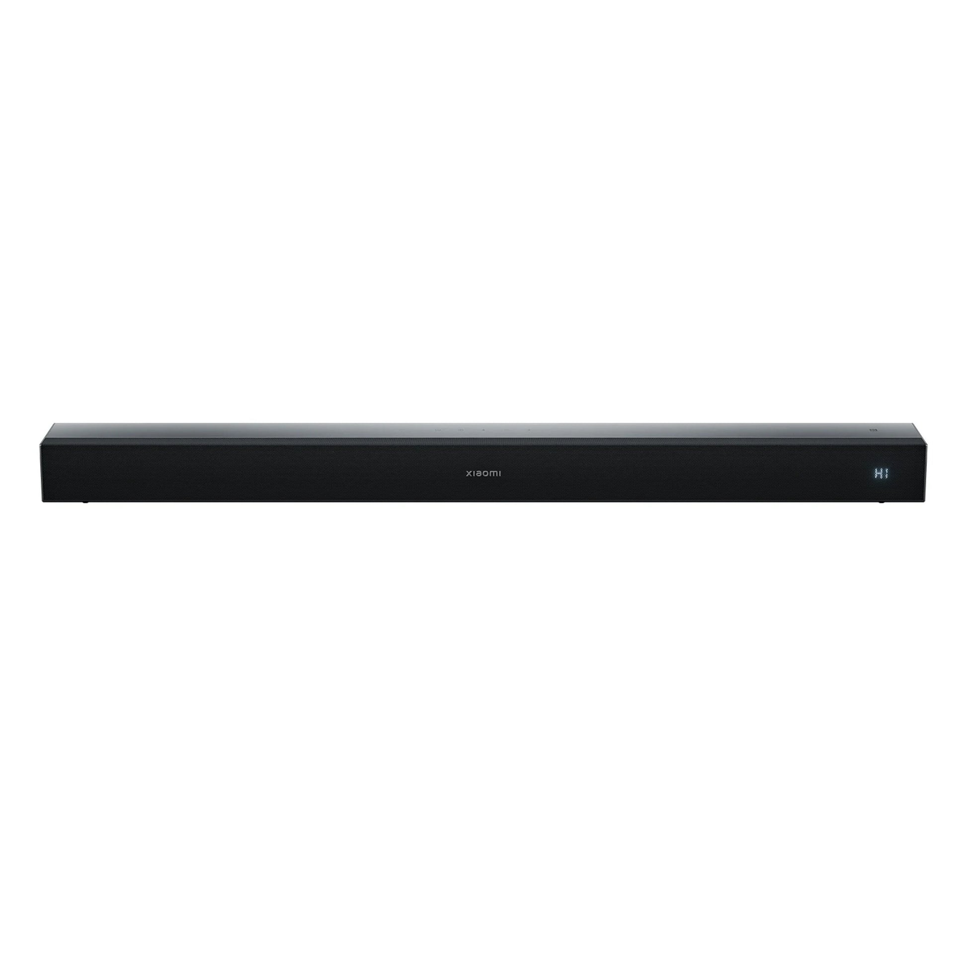 Xiaomi Soundbar Pro 2.1 ch 300W sort, stofgrill, display i højre side, centralt Xiaomi-logo, Dolby Audio, trådløs subwoofer.
