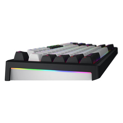 HATOR Skyfall 80 MAG Ultima 8K trådløst gamingtastatur, sort/hvide taster, magnetiske switches, side-RGB, 8000 Hz polling rate.