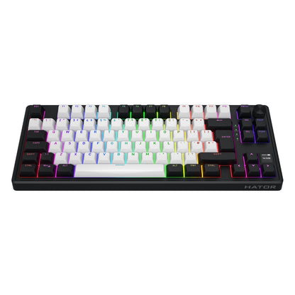 HATOR Skyfall 80 MAG Ultima 8K trådløst gaming tastatur, sort ramme, hvide/sorte taster, RGB baglys, TKL, magnetiske switches.