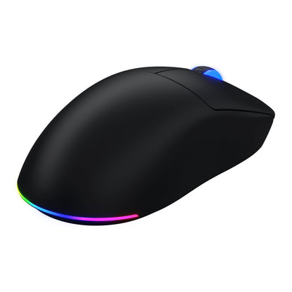 HATOR Quasar 3 Wireless gamingmus sort, PixArt PMW 3311 sensor, blåt scrollhjul, RGB bundlys, op til 12.000 DPI.