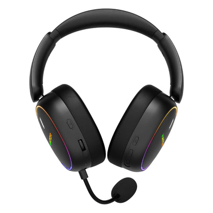 HATOR Phoenix 2 Wireless gamingheadset med indbygget mikrofon, RGB-lys på ørekopper, kontrolknapper og polstret hovedbøjle.