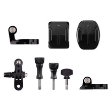 GoPro Grab Bag reservedele med to flade mounts, to buede mounts, tre knapskruer og justerbart beslag.