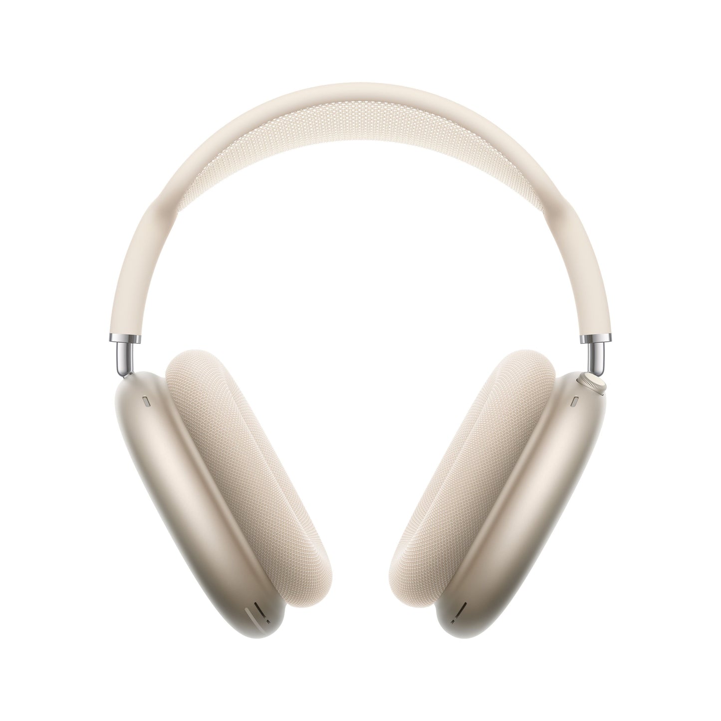 Apple AirPods Max 2 Stjerneskær over-ear Bluetooth høretelefoner i beige med polstrede ørepuder, mesh hovedbøjle, aktiv støjreduktion.