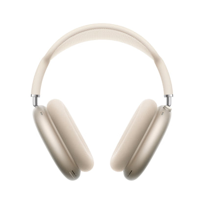 Apple AirPods Max 2 Stjerneskær over-ear Bluetooth høretelefoner i beige med polstrede ørepuder, mesh hovedbøjle, aktiv støjreduktion.
