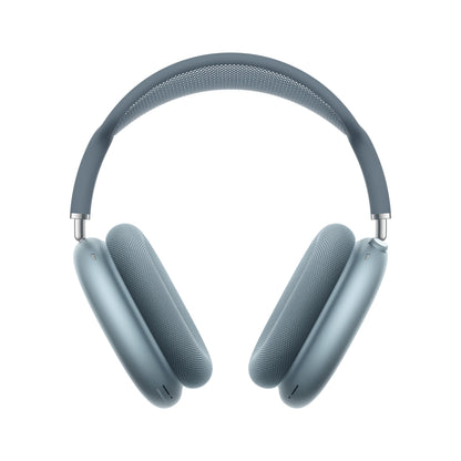 Apple AirPods Max 2 trådløse over-ear hovedtelefoner blå med polstrede ørekopper, mesh-hovedbøjle, aktiv støjreduktion.