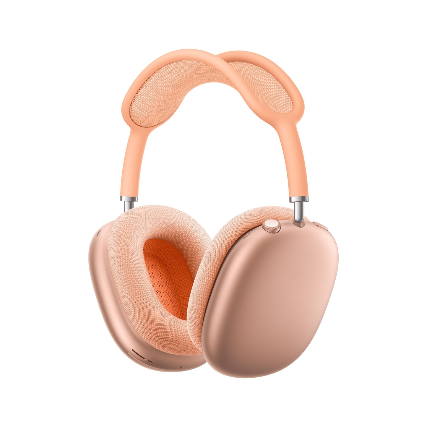 Apple AirPods Max 2 over-ear hovedtelefoner orange, polstrede ørekopper, mesh hovedbøjle, aktiv støjreduktion.