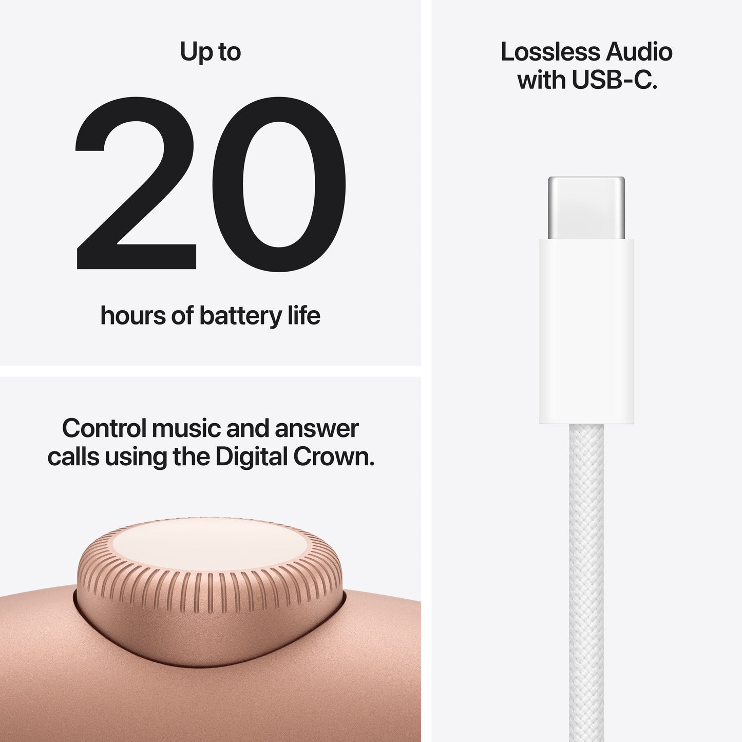 Apple AirPods Max 2 Orange over-ear, Digital Crown, aktiv støjreduktion, op til 20 t batteri, USB-C lossless audio.