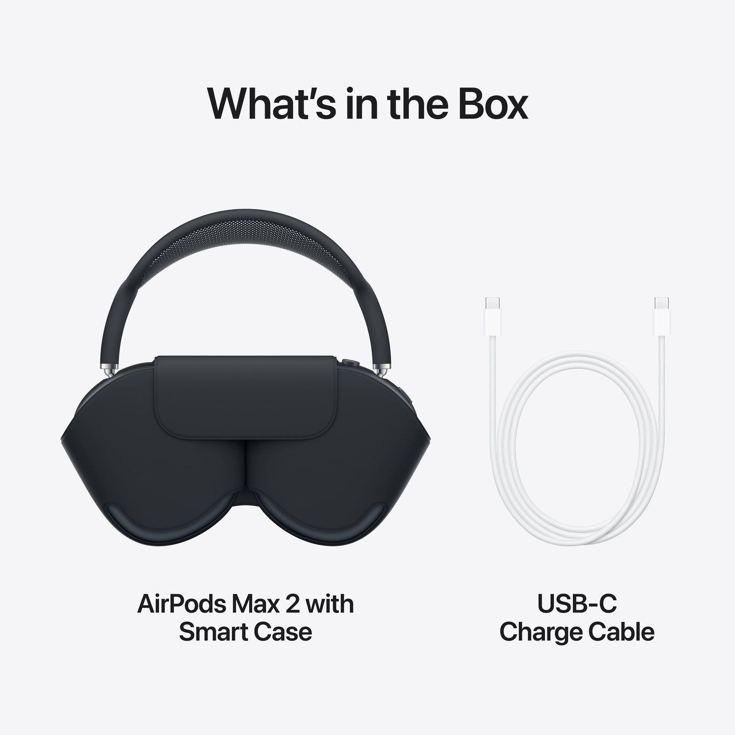 Apple AirPods Max 2 orange over-ear hovedtelefoner med aktiv støjreduktion, smart etui, USB-C opladerkabel, "Hvad er der i æsken?.