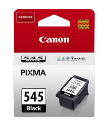 Canon PG-545 sort blækpatron i hvid og rød emballage med Canon-logo og Fine Cartridge-markering.