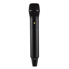 Røde Interview trådløs mikrofon sort, mesh-grill, slank cylinder-krop, guldfarvet knap, bundstik, 32-bit optagelse, GainAssist.