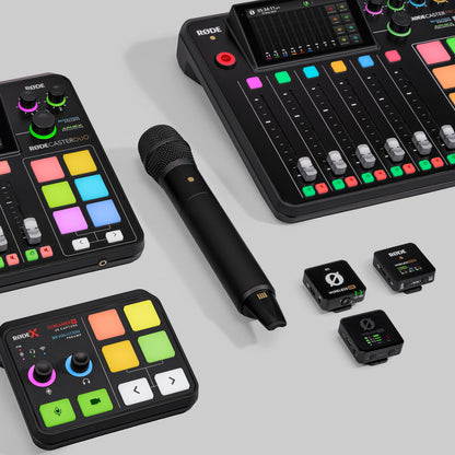 Røde Interview Kit med trådløs mikrofon, to trådløse transmittere og tre kontrolpaneler med GainAssist.
