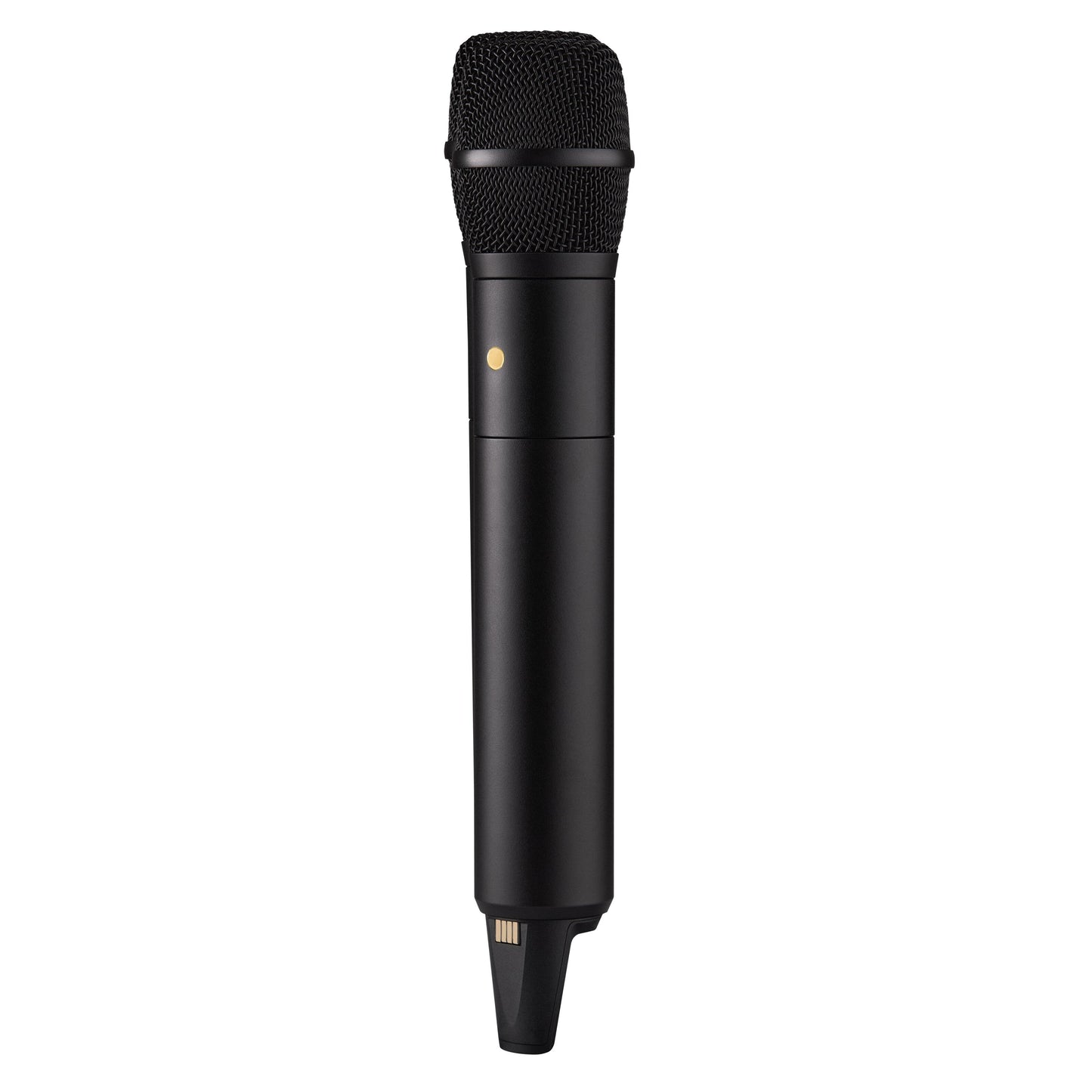 Røde Interview trådløs mikrofon sort, mesh-grill, GainAssist, guldknap, til 32-bit optagelse.