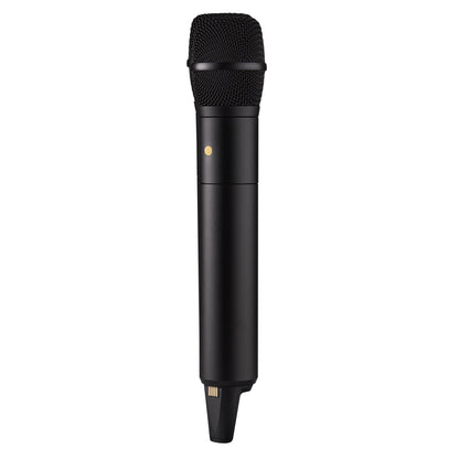 Røde Interview trådløs mikrofon sort, mesh-grill, GainAssist, guldknap, til 32-bit optagelse.