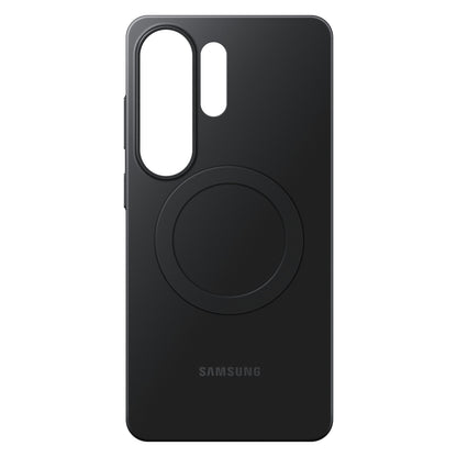 Samsung Slim Magnet Etui Galaxy S26 Ultra sort, magnetisk cover med stort cirkulært mønster og præcise udskæringer.