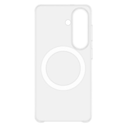 Samsung Galaxy S26 gennemsigtigt magnet etui med magnetisk ring, lodret kameracutout og knapdækker, transparent.