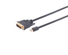 Mini DisplayPort til DVI-kabel 2,0 m sort med DVI-stik i den ene ende og mini DisplayPort-stik i den anden.
