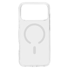 Linocell Clear mobilcover til iPhone 17 Pro Max med MagSafe, stort kameraudstyr og synlig magnetisk opladning bagpå.
