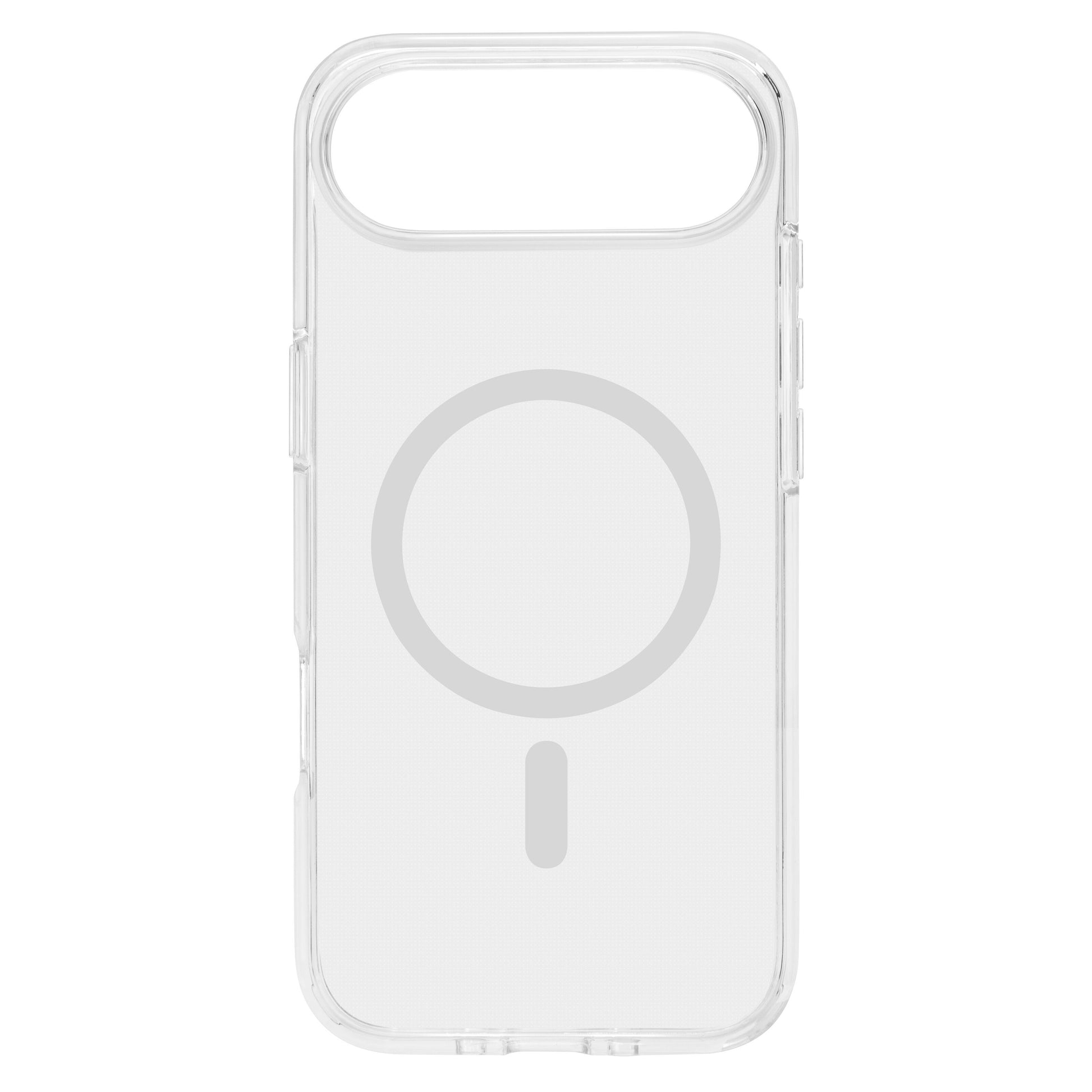 Linocell Klar Mobilskal til iPhone Air, transparent MagSafe med cirkulær grafik, stødabsorberende TPU, præcise udskæringer.