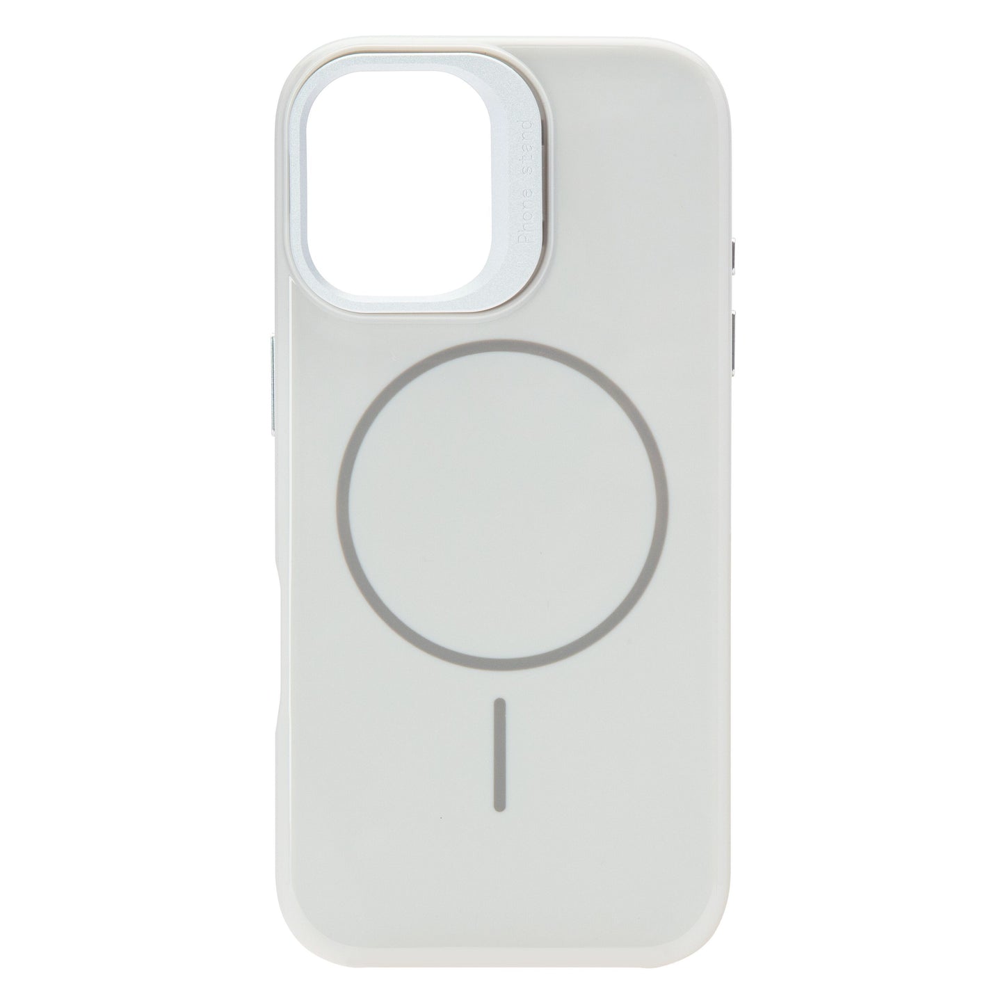 Linocell Flip Stand mobilcover iPhone 17 hvid, kamerahul øverst til venstre, kompatibel med MagSafe-tilbehør.