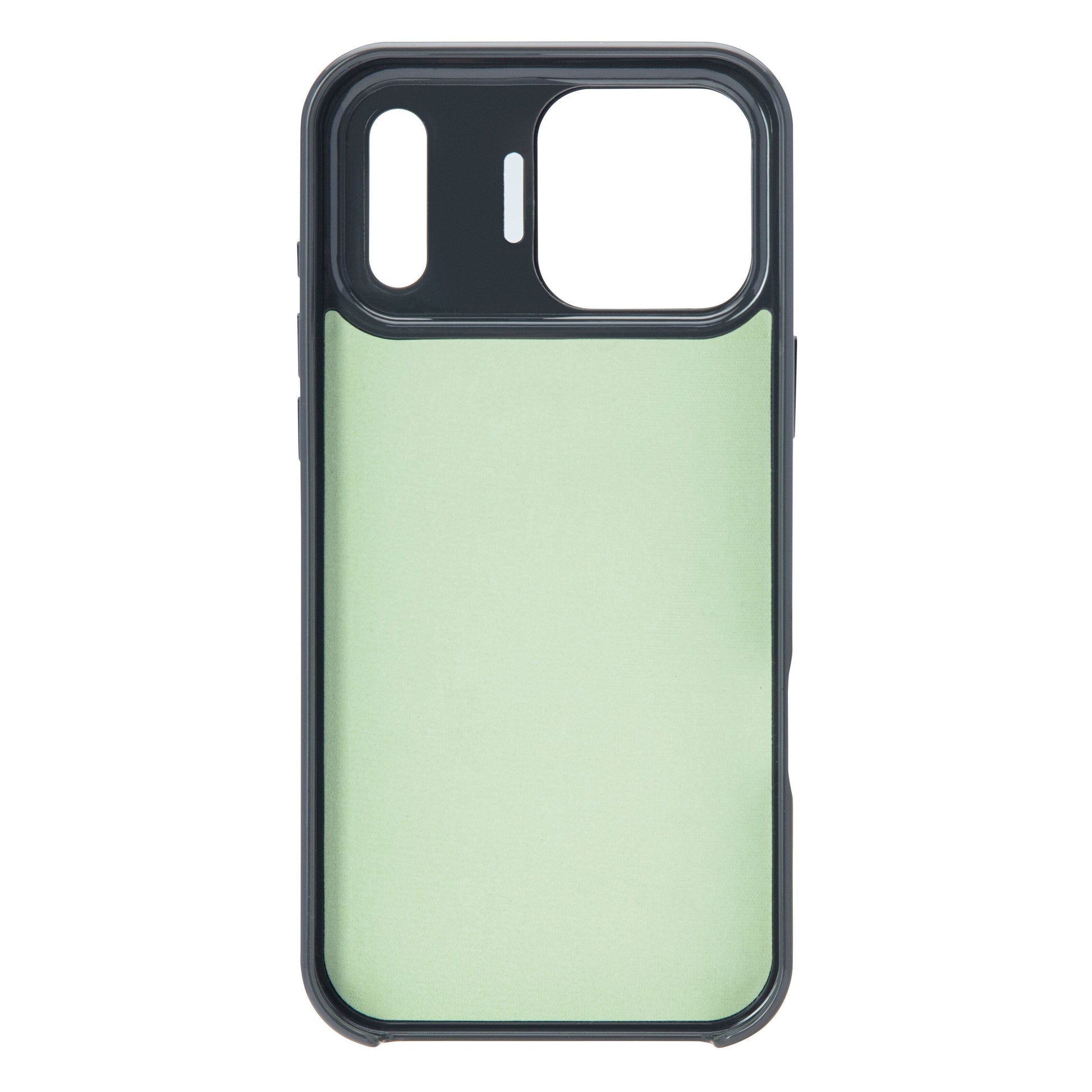 Flip Stand Etui til iPhone 17 Pro Max sort, sort ramme, foldbart standercover, fuld kameraadgang, MagSafe-kompatibel.