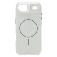 Linocell Flip Stand mobilcover til iPhone Air, hvid, MagSafe-kompatibel, skydebart kameradæksel og opladningssymbol.