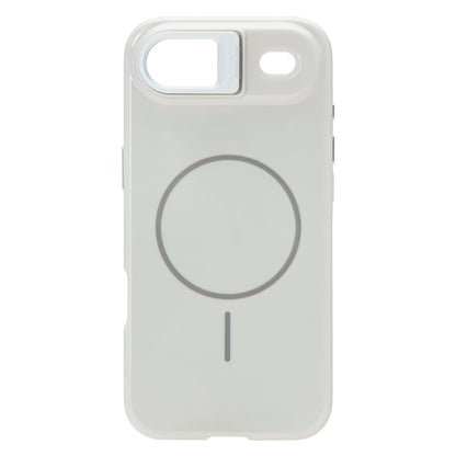 Linocell Flip Stand mobilcover til iPhone Air, hvid, MagSafe-kompatibel, skydebart kameradæksel og opladningssymbol.