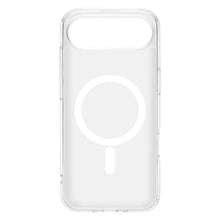 Klar cover med hærdet glas og MagSafe-hvid cirkel til iPhone Air, dobbelt kamera-udskæring.
