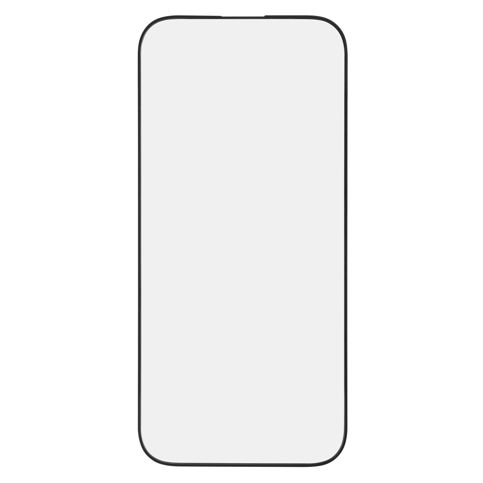 IPhone 17 Pro Max smartphone med buede kanter og hvid skærm, illustreret til Linocell Elite Extreme Curved Skærmbeskyttelse.