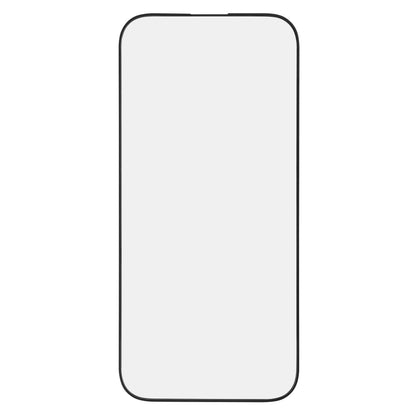IPhone 17 Pro Max smartphone med buede kanter og hvid skærm, illustreret til Linocell Elite Extreme Curved Skærmbeskyttelse.