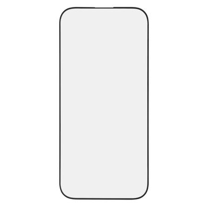 Sort kontur af smartphone med buede kanter og lysgrå skærm, Linocell Elite Extreme Curved Skærmbeskyttelse iPhone 17 Pro.