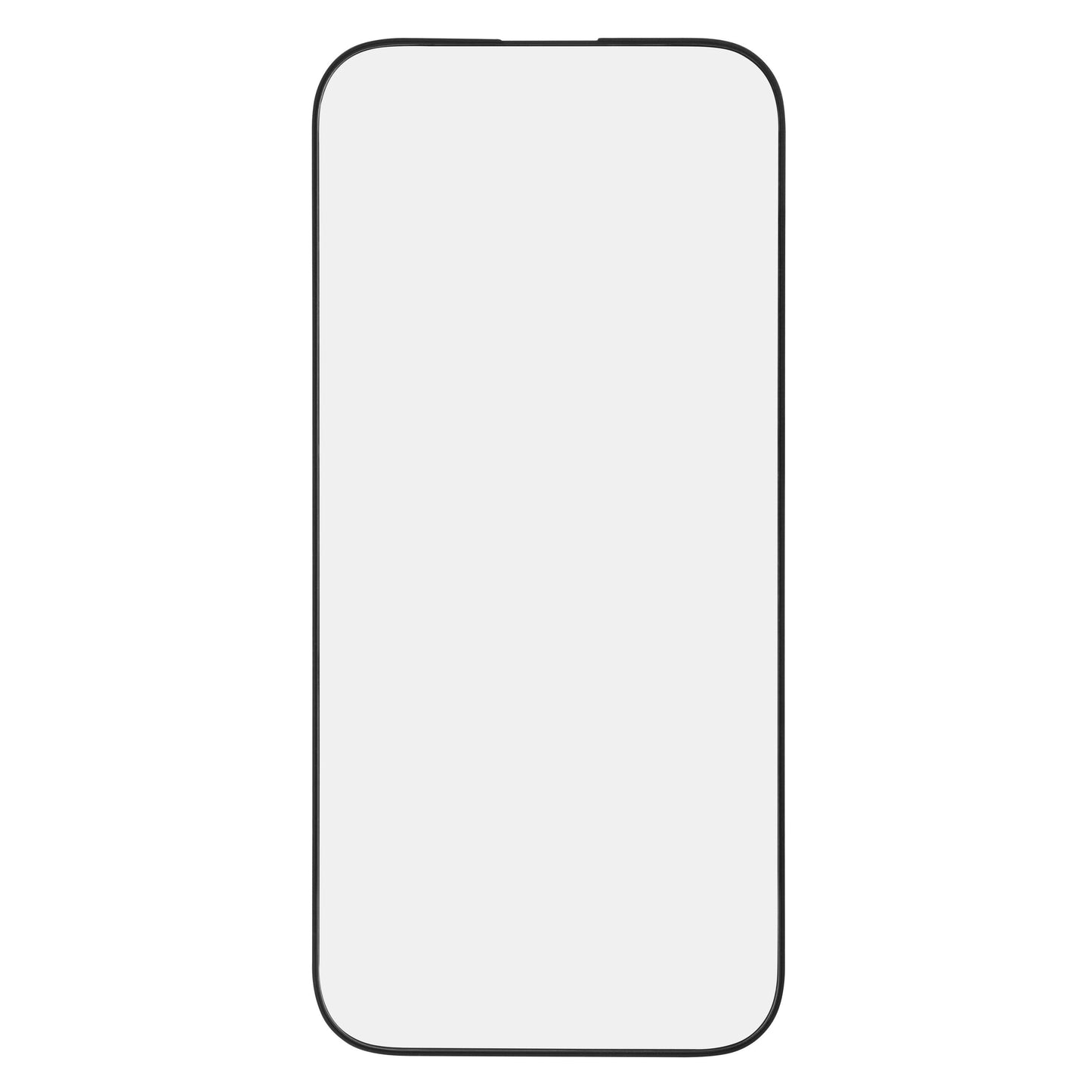 IPhone Air med blank lysegrå skærm, afrundede hjørner og sort kant med Elite Extreme Curved skærmbeskyttelse.