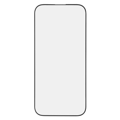 IPhone Air med blank lysegrå skærm, afrundede hjørner og sort kant med Elite Extreme Curved skærmbeskyttelse.