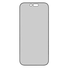Linocell Elite Extreme Privacy Skærmbeskyttelse til iPhone 17 Pro vist på smartphone med grå skærm, kamera og højtaler.