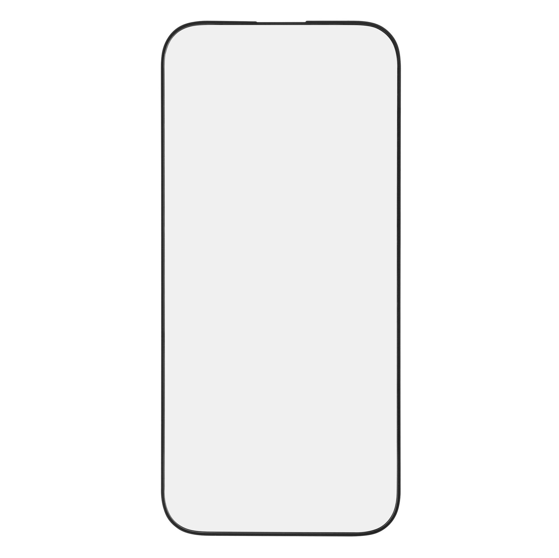Sort smartphone-stregtegning med afrundede hjørner og blank skærm, passer til Elite Extreme Ekstra Holdbart Skærmbeskyttelse iPhone 16 Pro/17.