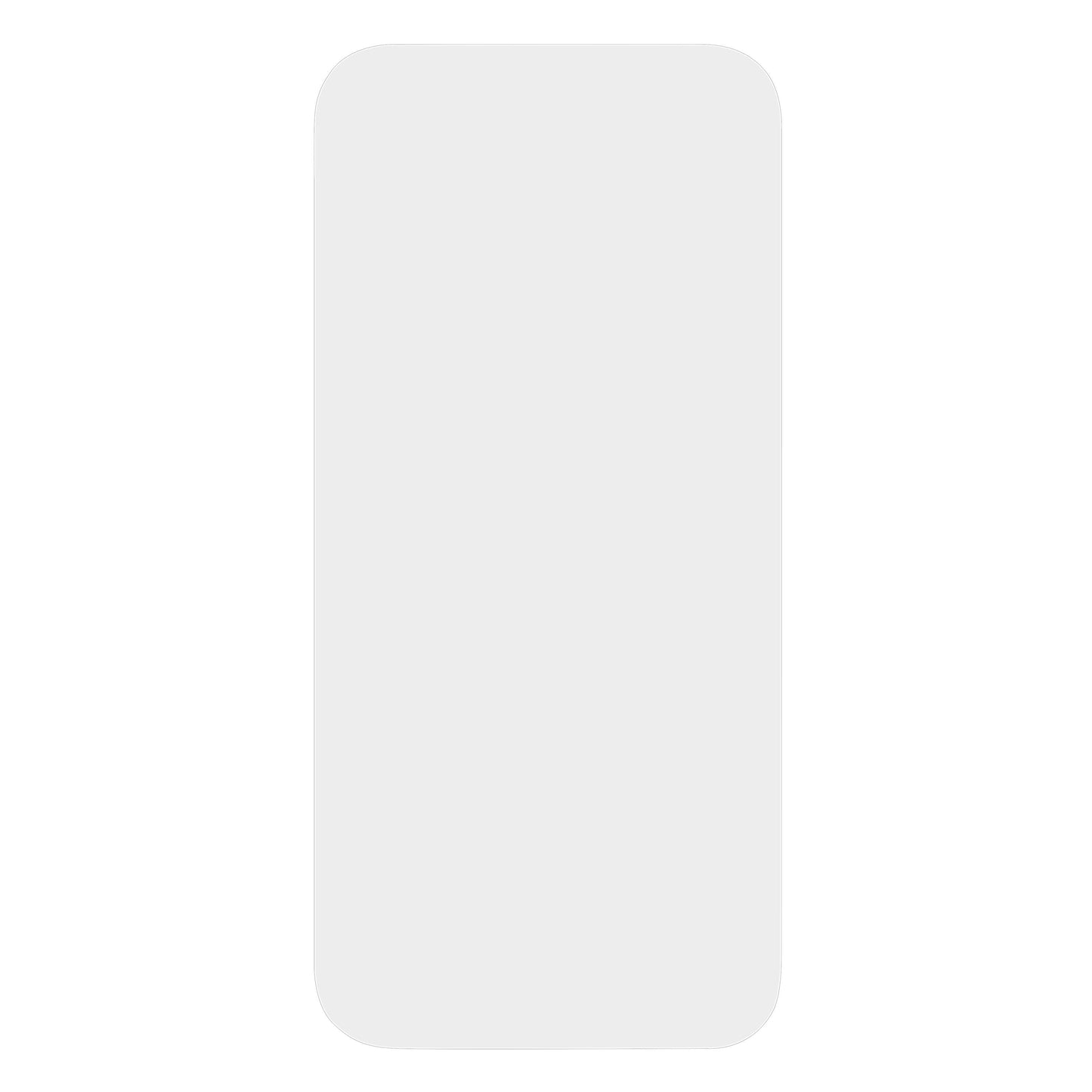 IPhone 17 Pro skærmbeskyttelse, lys grå, afrundede hjørner, ingen tekst eller markeringer, centreret.