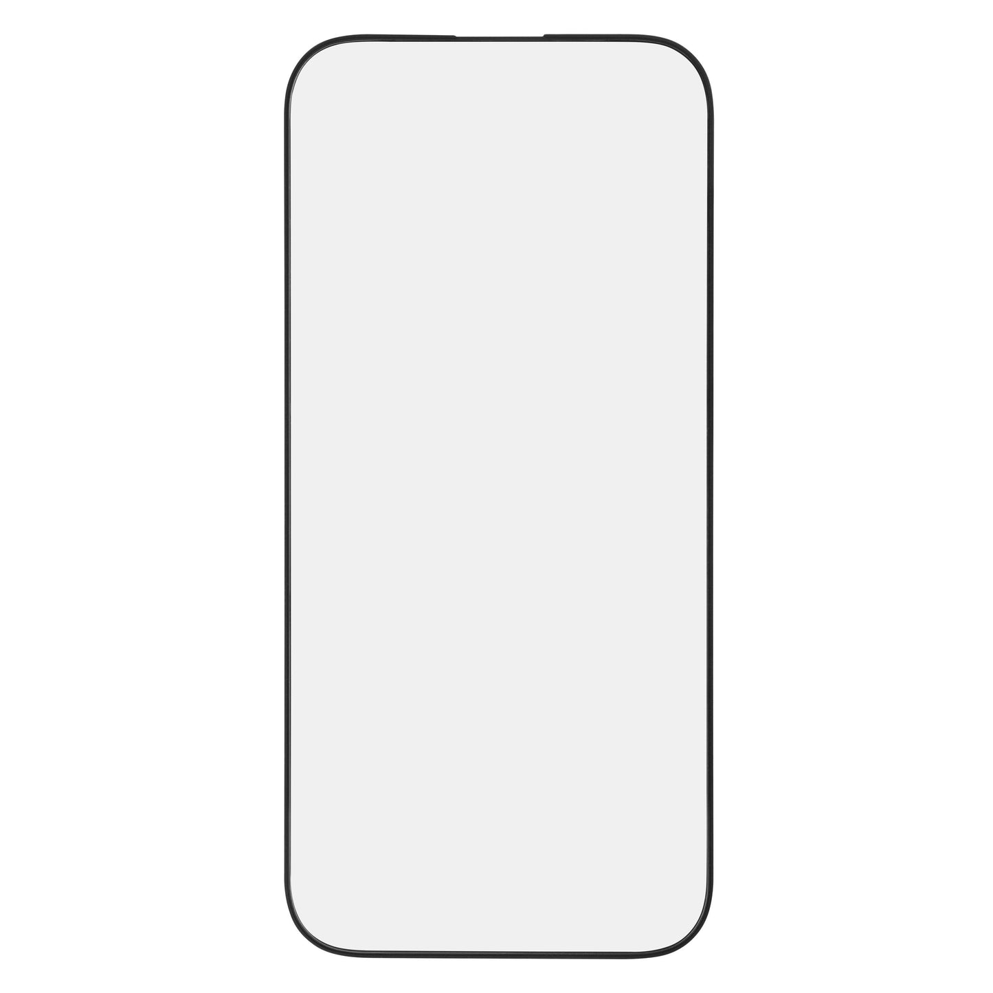 IPhone 16 Pro/17 illustreret smartphone med sort kant, lys grå skærm og buede kanter, inspireret af skærmbeskyttelse.